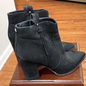 Sam Edelman suede slip on black ankle boots.